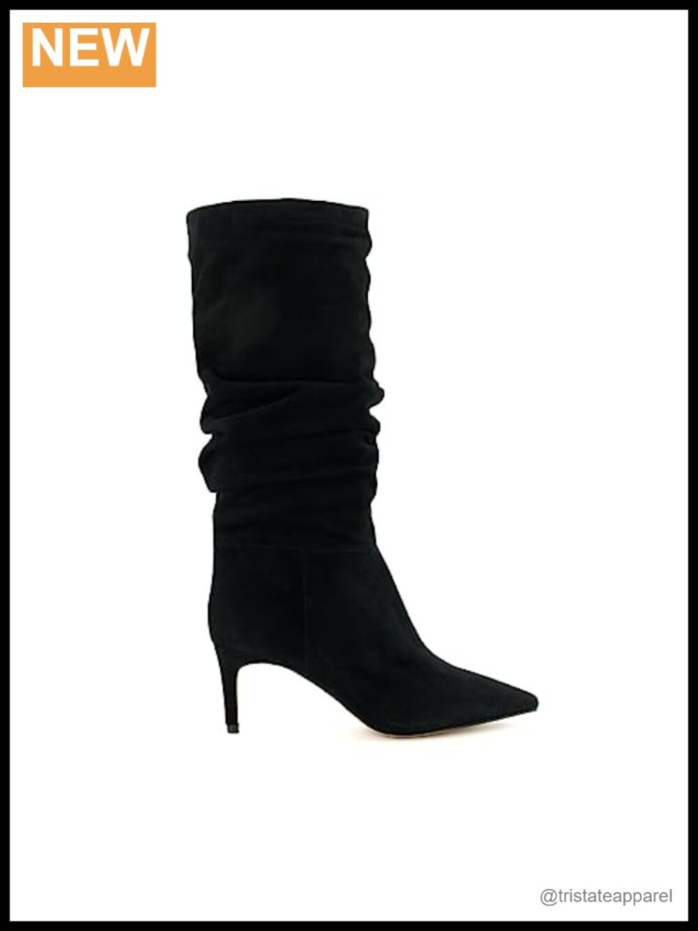 Women's Suede Slouch Knee High Stiletto Heel Boots